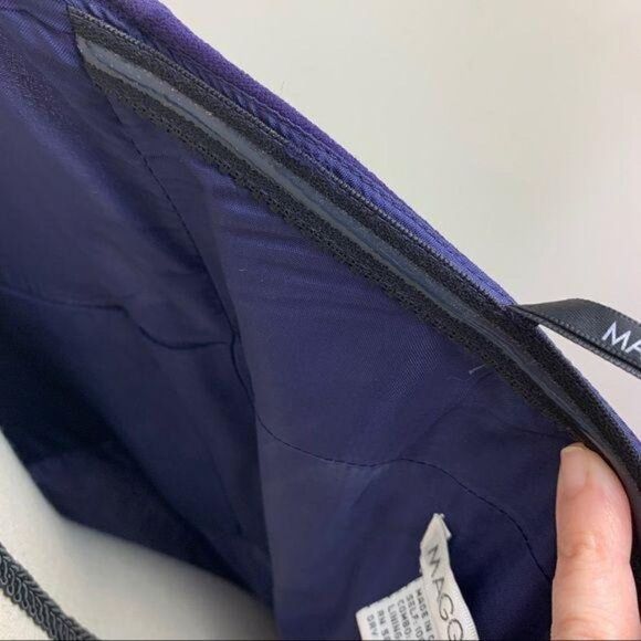 Maggy London Purple Silk Chiffon Halter Formal Prom Cocktail Dress 8 - Picture 12 of 13